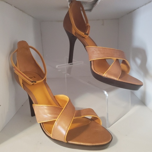New V.O.Z Loralai Tan/Orange Leather Heel Ankle 9 - Picture 8 of 8